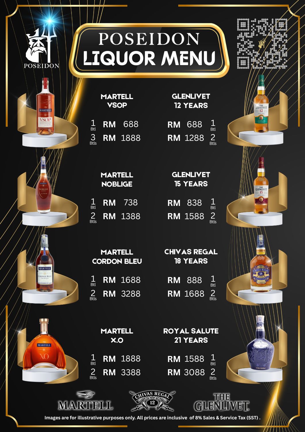 POSEIDON Club Food Menu - Appetizers and Snacks